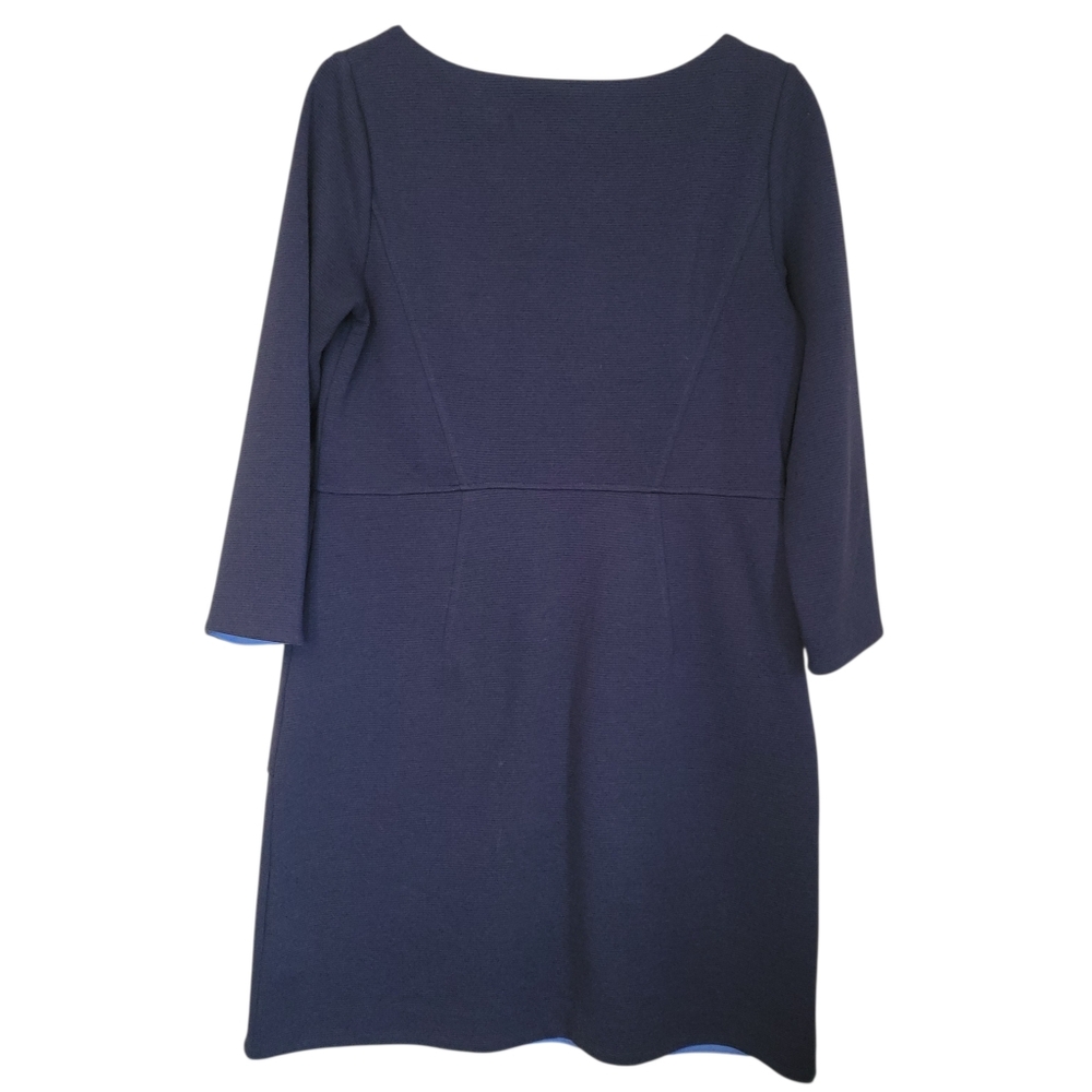 Boden Auria Ottoman Shift Dress Navy 3/4 Sleeve Work Office Dress Size 8 Petite - Picture 9 of 13